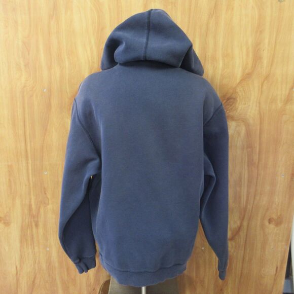 NIKE Navy Blue Spellout VINTAGE Hoodie Sz M Grey Silver Tag Sweatshirt 90s Y2K - Picture 11 of 14